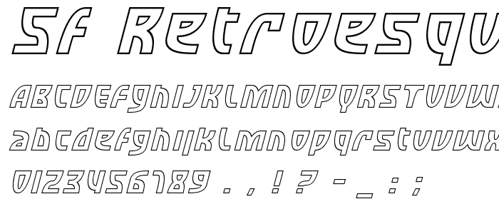 SF Retroesque Outline Italic font
